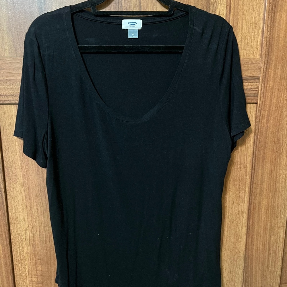 Old Navy Black Drop Neck T-shirt
